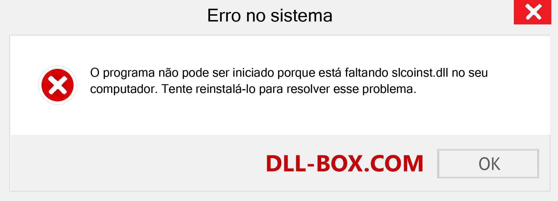 Arquivo slcoinst.dll ausente ?. Download para Windows 7, 8, 10 - Correção de erro ausente slcoinst dll no Windows, fotos, imagens